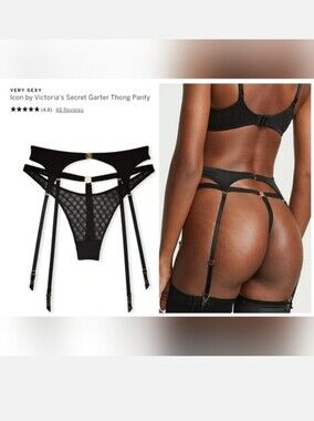 2 In 1! Victoria's secret very sexy ICON garter belt with attached thong panty